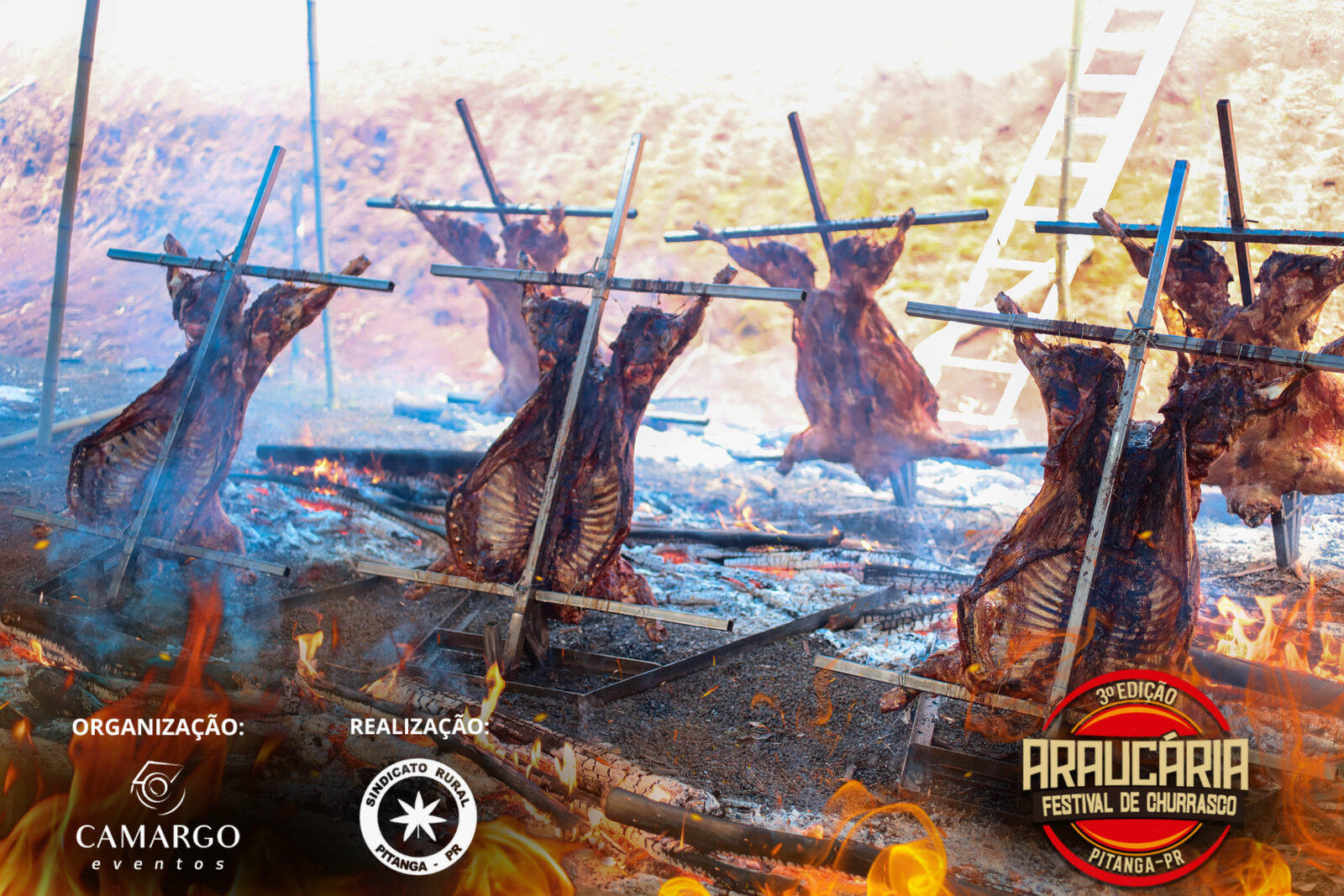 Fogo de chão no Araucária Festival de Churrasco 2025