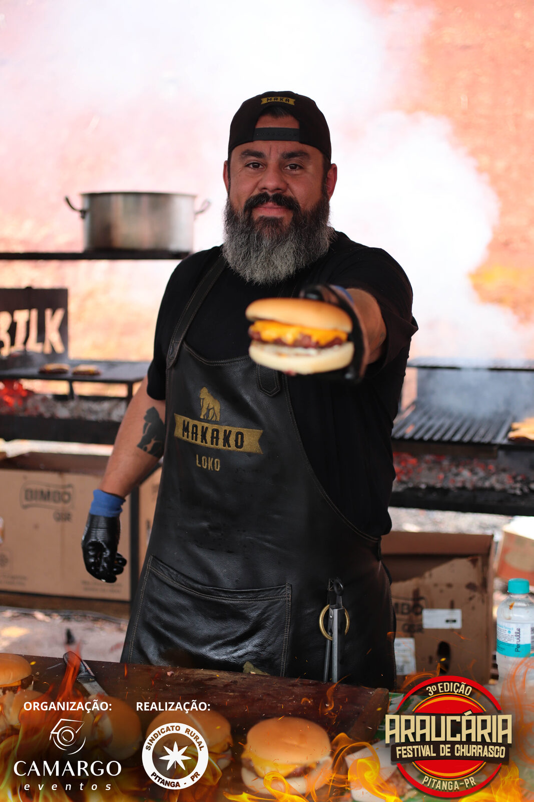 Estação de churrasco open food no festival